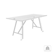 Armen Living Koala Rectangle Wood/Metal Outdoor Dining Table in Natural/Black