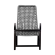 Armen Living Sequoia Wood & Rope Outdoor Patio Rocking Chair in Dark Wood/Gray