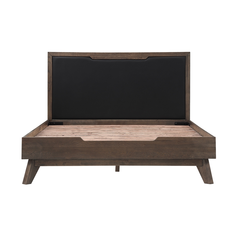 Armen Living Astoria 4-Piece Modern Wood Queen Bedroom Set in Dark Brown