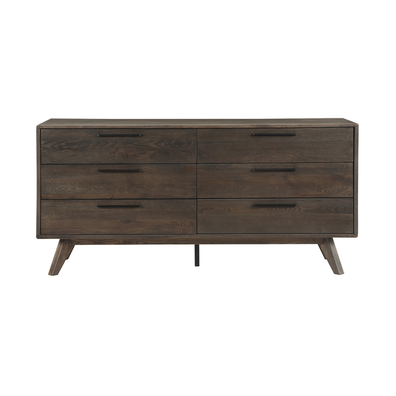 Armen Living Astoria 4-Piece Modern Wood Queen Bedroom Set in Dark Brown