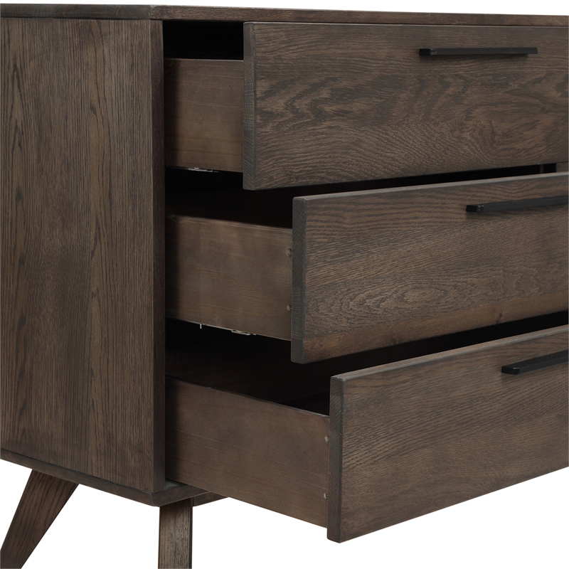 Armen Living Astoria 4-Piece Modern Wood Queen Bedroom Set in Dark Brown