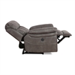 Armen Living Estelle Modern Fabric Power Recliner Chair in Brown