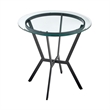 Armen Living Naomi and Chelsea 3-Piece Faux Leather Dining Set in Gray/Black