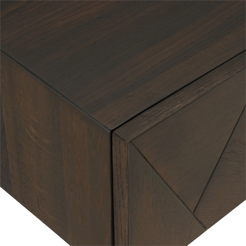 Armen Living Marquis 4PC Wood King Size Platform Bedroom Set w/Headboard in Oak