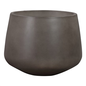 Amethyst Medium Round Lightweight Concrete Indoor or Outdoor Planter in Gray