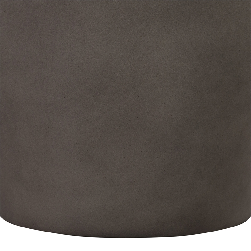 Obsidian Medium Indoor or Outdoor Planter in Gray Concrete with Black Accent