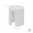 Wave Round Indoor or Outdoor Accent Stool End Table in Gray Concrete