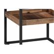 Ludgate Square End Table with Shelf in Acacia and Black Metal