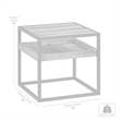 Ludgate Square End Table with Shelf in Acacia and Black Metal