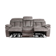 Armen Living Estelle Modern Wood & Fabric Power Reclining Sofa in Gunmetal