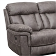 Armen Living Estelle Modern Wood & Fabric Power Reclining Sofa in Gunmetal