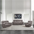 Armen Living Estelle Modern Wood & Fabric Power Reclining Sofa in Gunmetal