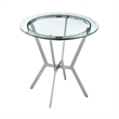 Armen Living Naomi and Chelsea 4-Piece Stainless Steel Dining Set in Gray/Silver