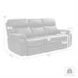 Armen Living Leather Power Headrest & Lumbar Support Reclining Sofa in Brown
