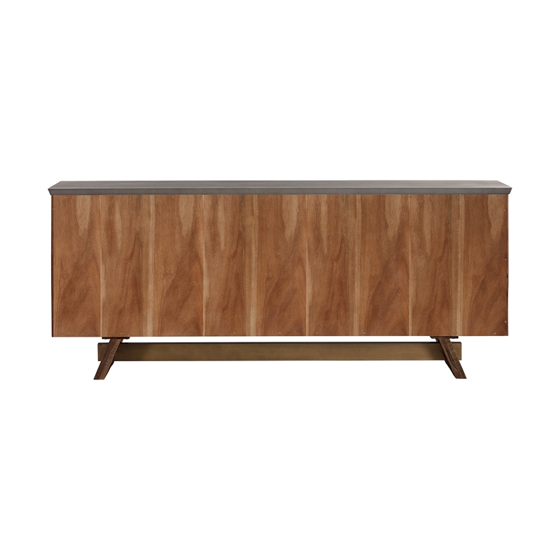 Picadilly 4 Door Sideboard Buffet in Acacia Wood and Concrete