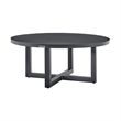 Armen Living Argiope Round Aluminum Outdoor Patio Coffee Table in Gray