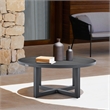 Armen Living Argiope Round Aluminum Outdoor Patio Coffee Table in Gray