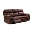 Armen Living Montague 2PC Leather Dual Power Reclining Sofa Recliner in Brown