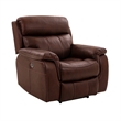Armen Living Montague 2PC Leather Dual Power Reclining Sofa Recliner in Brown