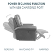 Armen Living Montague 2PC Leather Dual Power Reclining Sofa Recliner in Brown