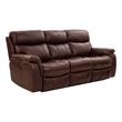 Armen Living Montague 2PC Leather Dual Power Reclining Sofa Recliner in Brown