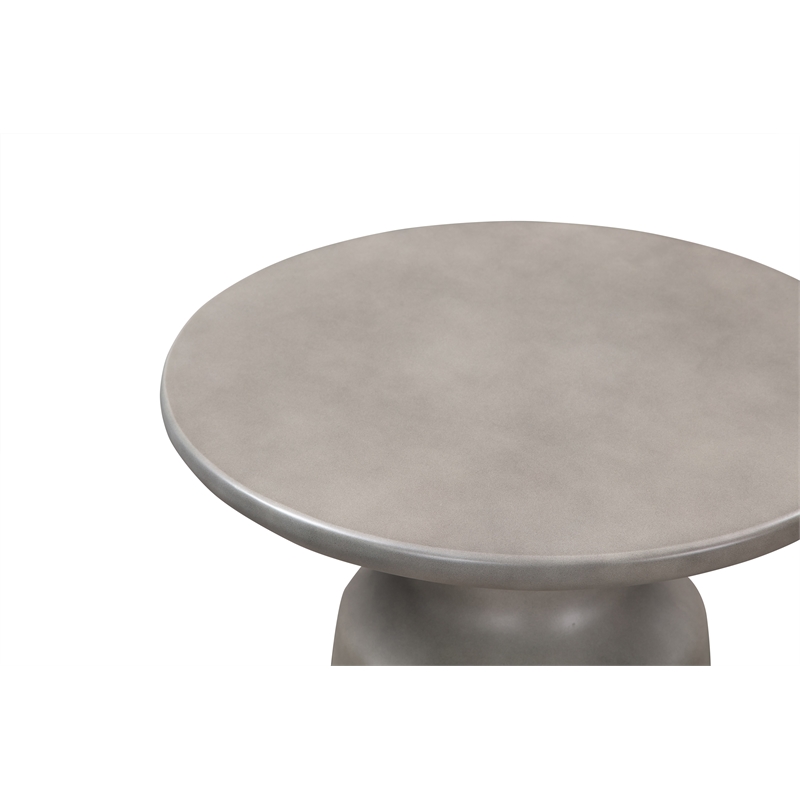 Sephie Round Pedestal Coffee Table in Gray Concrete