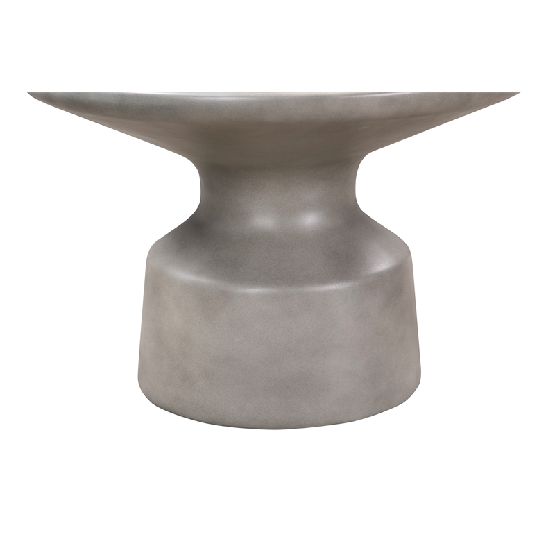 Sephie Round Pedestal Coffee Table in Gray Concrete