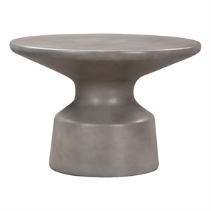 Sephie Round Pedestal Coffee Table in Gray Concrete