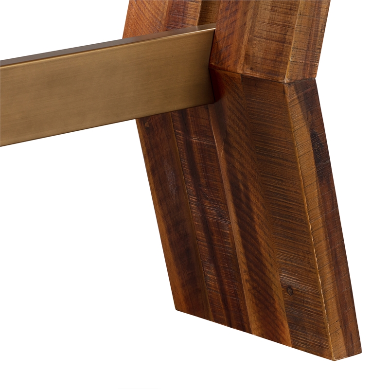 Picadilly Rectangle Console Table in Acacia Wood and Concrete