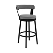 Armen Living Naomi and Bryant 3-Piece Modern Metal Dining Set in Gray/Black