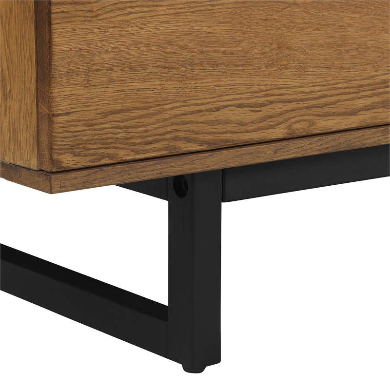 Armen Living Aldo 4-Drawer Modern Wood and Metal Dresser in Brown/Black