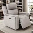 Armen Living Leather Power Headrest Lumbar Support Recliner Chair in Brown