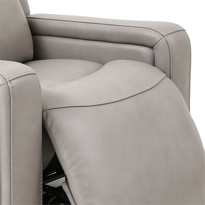 Armen Living Leather Power Headrest Lumbar Support Recliner Chair in Brown