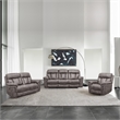 Armen Living Estelle Fabric Power Reclining Loveseat in Gunmetal