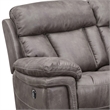 Armen Living Estelle Fabric Power Reclining Loveseat in Gunmetal