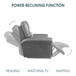 Armen Living Estelle Fabric Power Reclining Loveseat in Gunmetal