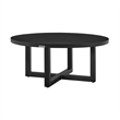 Armen Living Argiope Round Modern Aluminum Outdoor Patio Coffee Table in Black