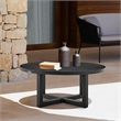Armen Living Argiope Round Modern Aluminum Outdoor Patio Coffee Table in Black
