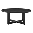 Armen Living Argiope Round Modern Aluminum Outdoor Patio Coffee Table in Black