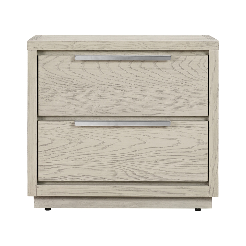 Armen Living Abbey King 4-Piece Modern Wood Bedroom Set in Gray Oak