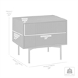 Armen Living Carnaby 2-Drawer Wood Nightstand in Black Brushed Oak and Bronze