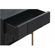 Armen Living Carnaby 2-Drawer Wood Nightstand in Black Brushed Oak and Bronze