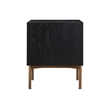 Armen Living Carnaby 2-Drawer Wood Nightstand in Black Brushed Oak and Bronze
