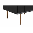 Armen Living Carnaby 2-Drawer Wood Nightstand in Black Brushed Oak and Bronze