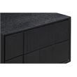 Armen Living Carnaby 2-Drawer Wood Nightstand in Black Brushed Oak and Bronze
