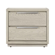 Armen Living Abbey 2-Drawer Modern Wood Nightstand in Gray Oak