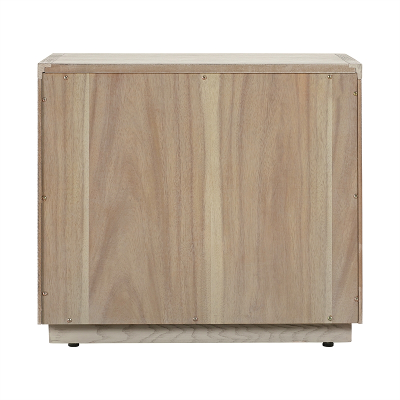 Armen Living Abbey 2-Drawer Modern Wood Nightstand in Gray Oak