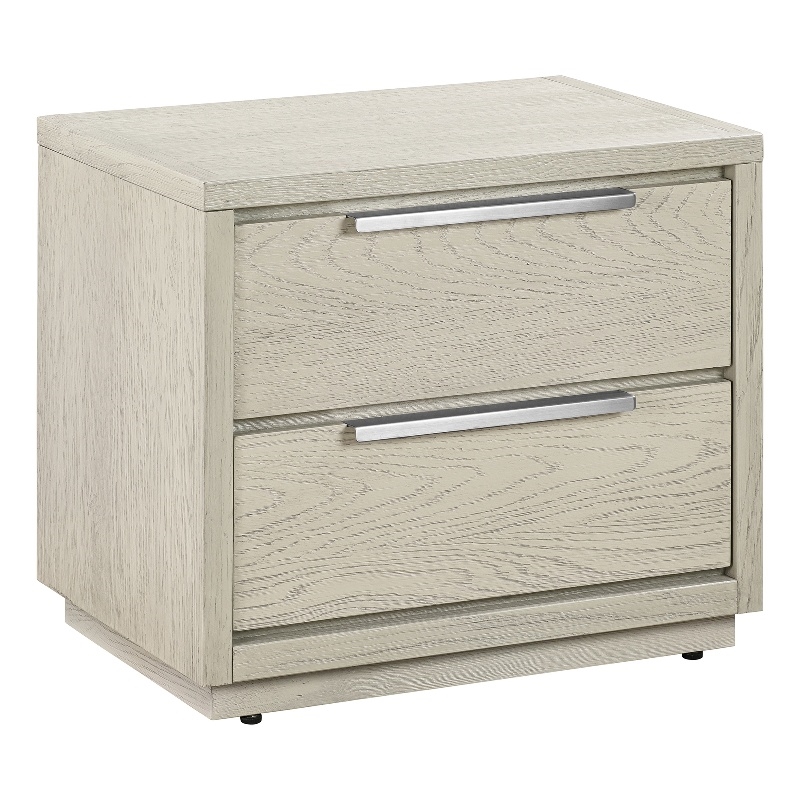 Armen Living Abbey 2-Drawer Modern Wood Nightstand in Gray Oak