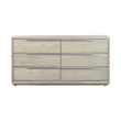 Armen Living Abbey 6-Drawer Modern Wood Double Dresser in Gray Oak