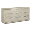 Armen Living Abbey 6-Drawer Modern Wood Double Dresser in Gray Oak